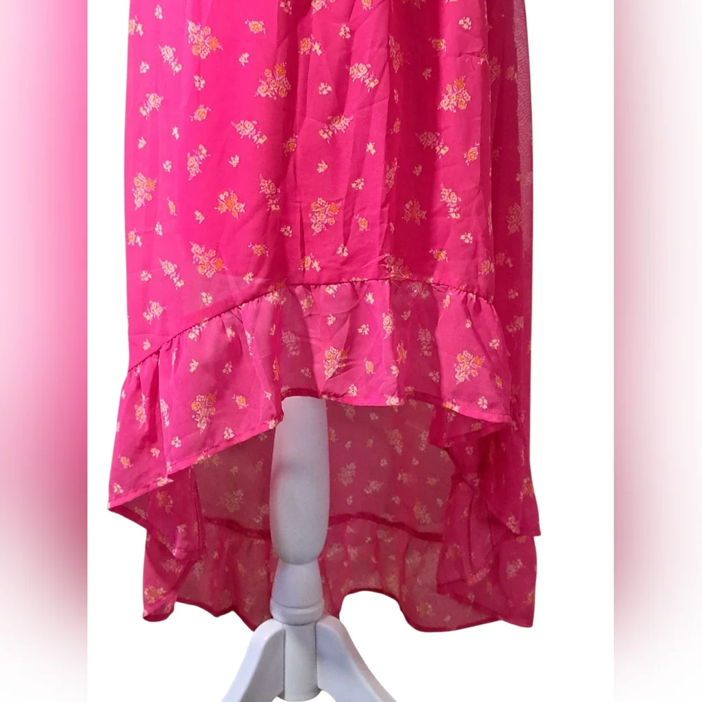 NWT SZ XS FLORAL DRESS WITH STRETCH BODICE (SEE PICS FOR SLIGHT FLAW) - Picture 9 of 16